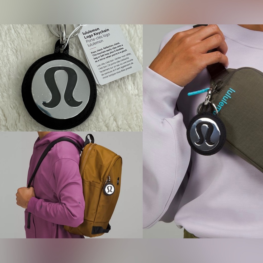 lululemon athletica Black and Silver Logo Keychain, NWT